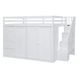 Loft Bed With Built In Wardrobes, Cabinets And Drawers