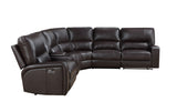 Saul - Power Recliner Sectional Sofa With USB Port Cupholder Console