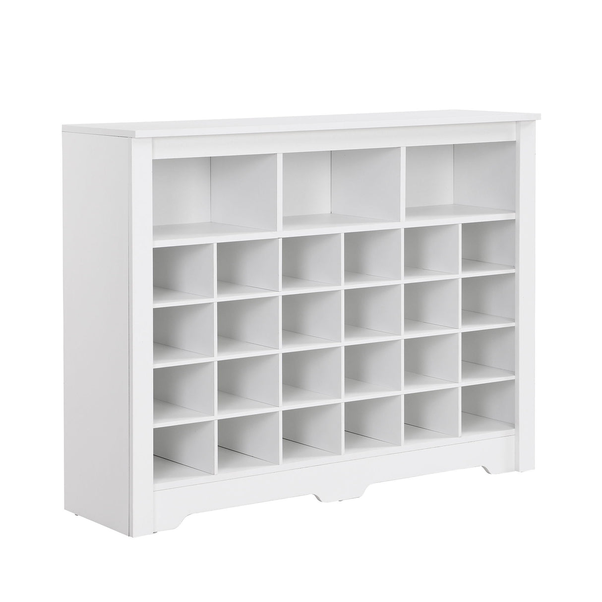 24 Shoe Cubby Console, Shoe Cabinet - White