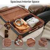 4 Piece Luggage Set Suitcase Set, Abs Hard Shell Lightweight Expandable Travel Luggage With 4 Packing Cubes, Tsa Lock, Spinner Wheels (16 / 20 / 24 / 28) - Coffee