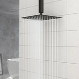 Modern 10" Square Rainfall Shower Head & Stainless Steel Wall Or Ceiling Mount Luxury Spa Shower Panel