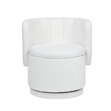 Modern 360 Degree Swivel Back Sofa Chair With Storage Space Boucle, Perfect For Bedroom And Living Room - Beige