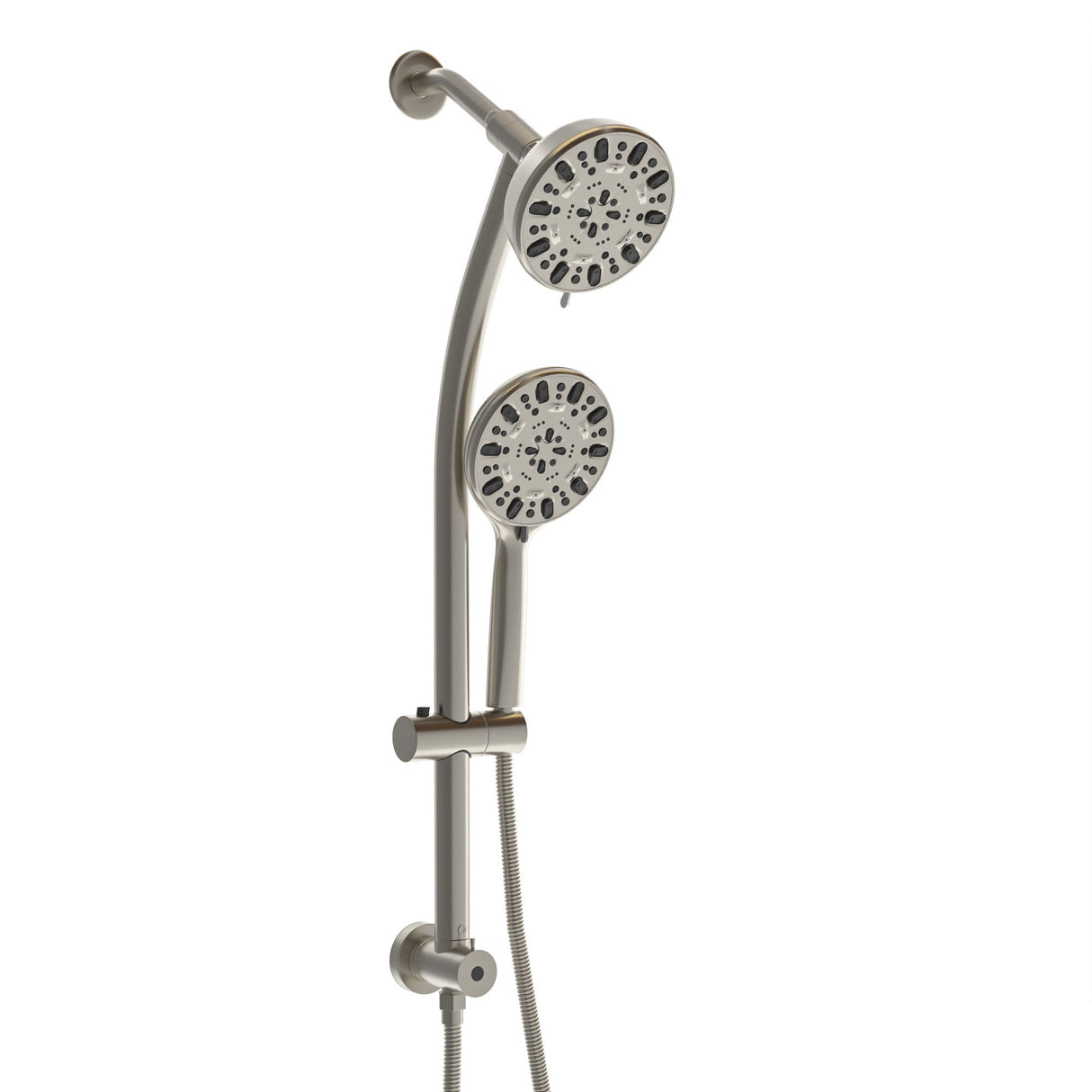 Multi Function Dual Shower Head Shower System With 4.7" Rain Showerhead, 7 Function Hand Shower, Adjustable Slide Bar