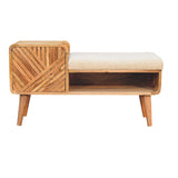 Boucle Carved Telephone Table - Oak
