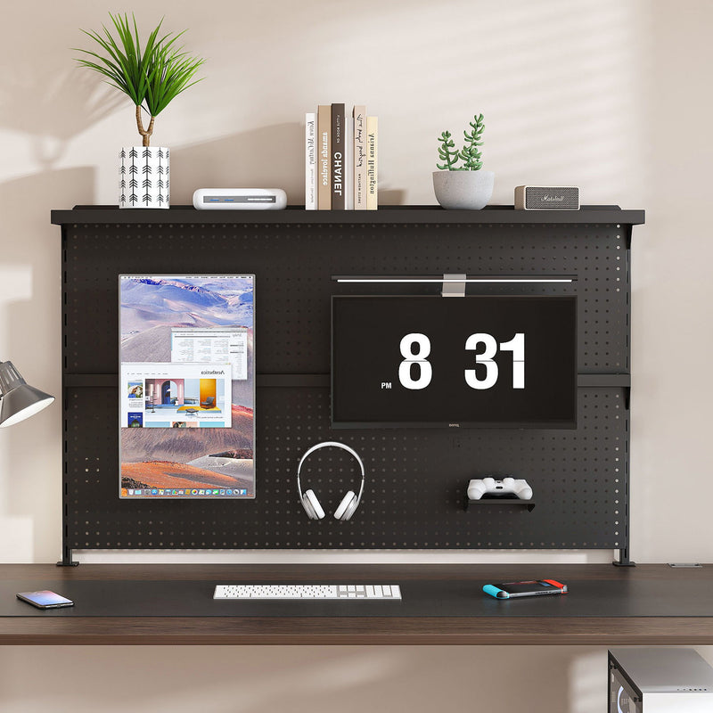 Clamp On Desk Pegboard With Single Monitor Stand