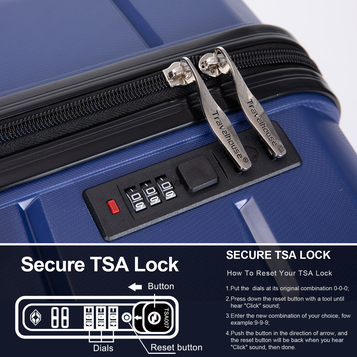 Hardshell Suitcase Spinner Wheels Lightweight Durable Suitcase With Tsa Lock, 3 Piece Set