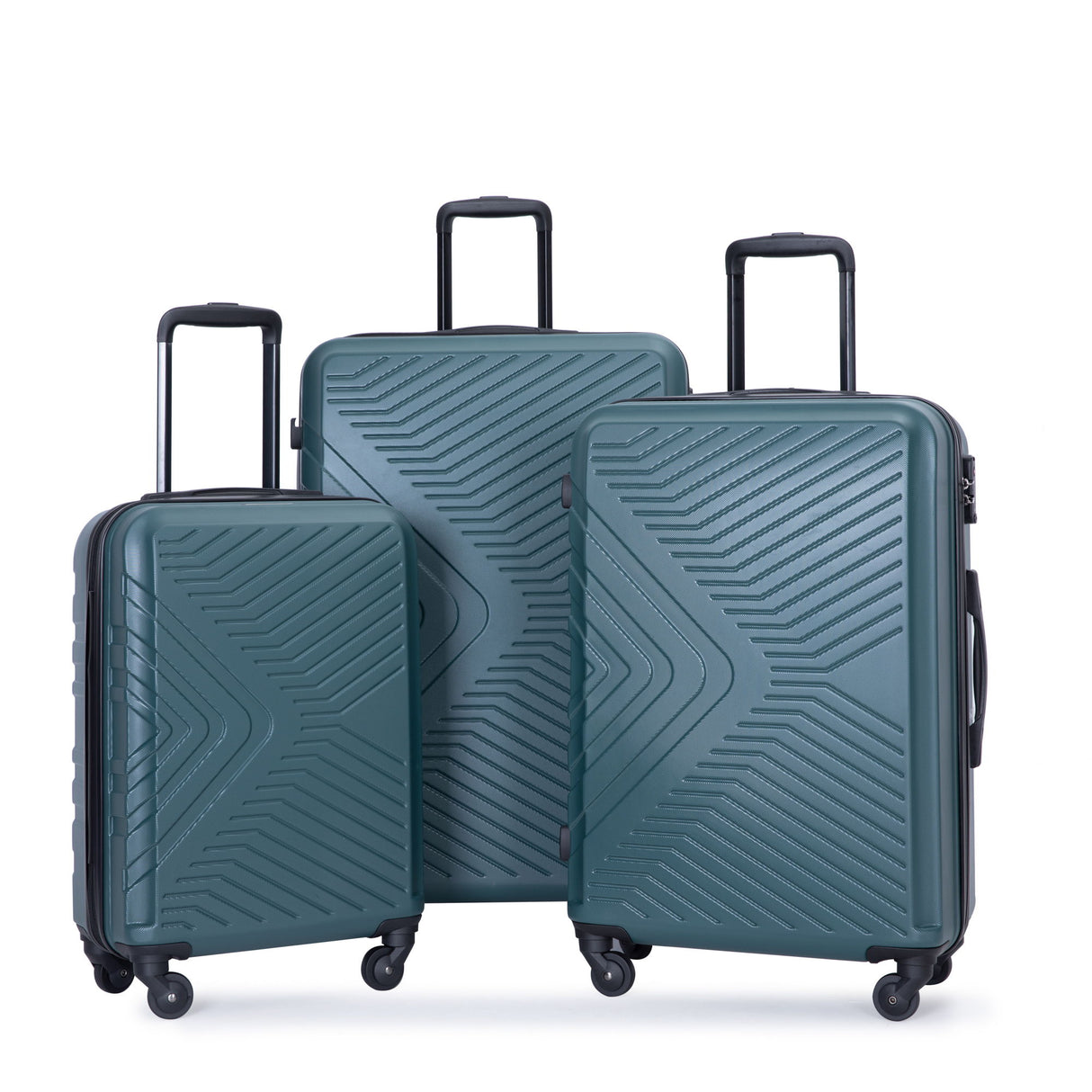3 Piece Luggage Sets Lightweight Suitcase With Two Hooks, Spinner Wheels, Tsa Lock, Durable Hard Shell