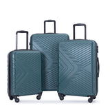 3 Piece Luggage Sets Lightweight Suitcase With Two Hooks, Spinner Wheels, Tsa Lock, Durable Hard Shell