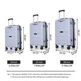 Hardshell Suitcase Spinner Wheels Lightweight Durable Suitcase With Tsa Lock, 3 Piece Set