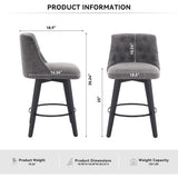 Swivel Bar Stools & Button Tufted Back (Set of 2)