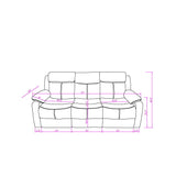 Blanche - Reclining Sofa With LED Lights Frame, Pillow Top Arms - White