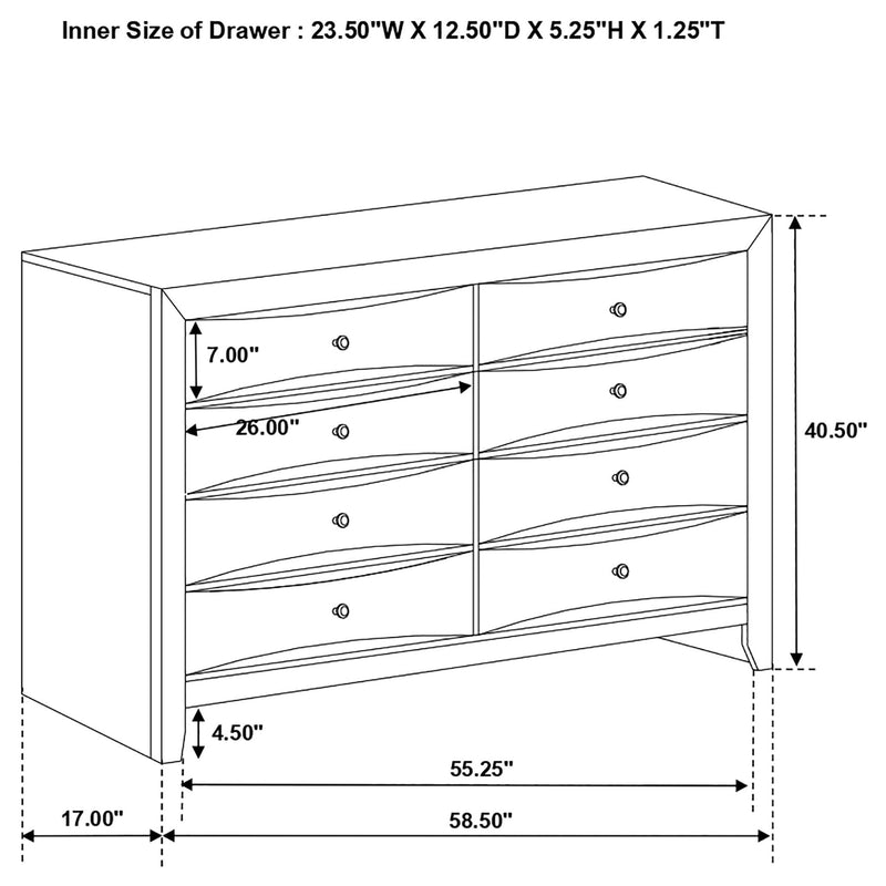 Palamino - 8 Drawer Dresser - Black