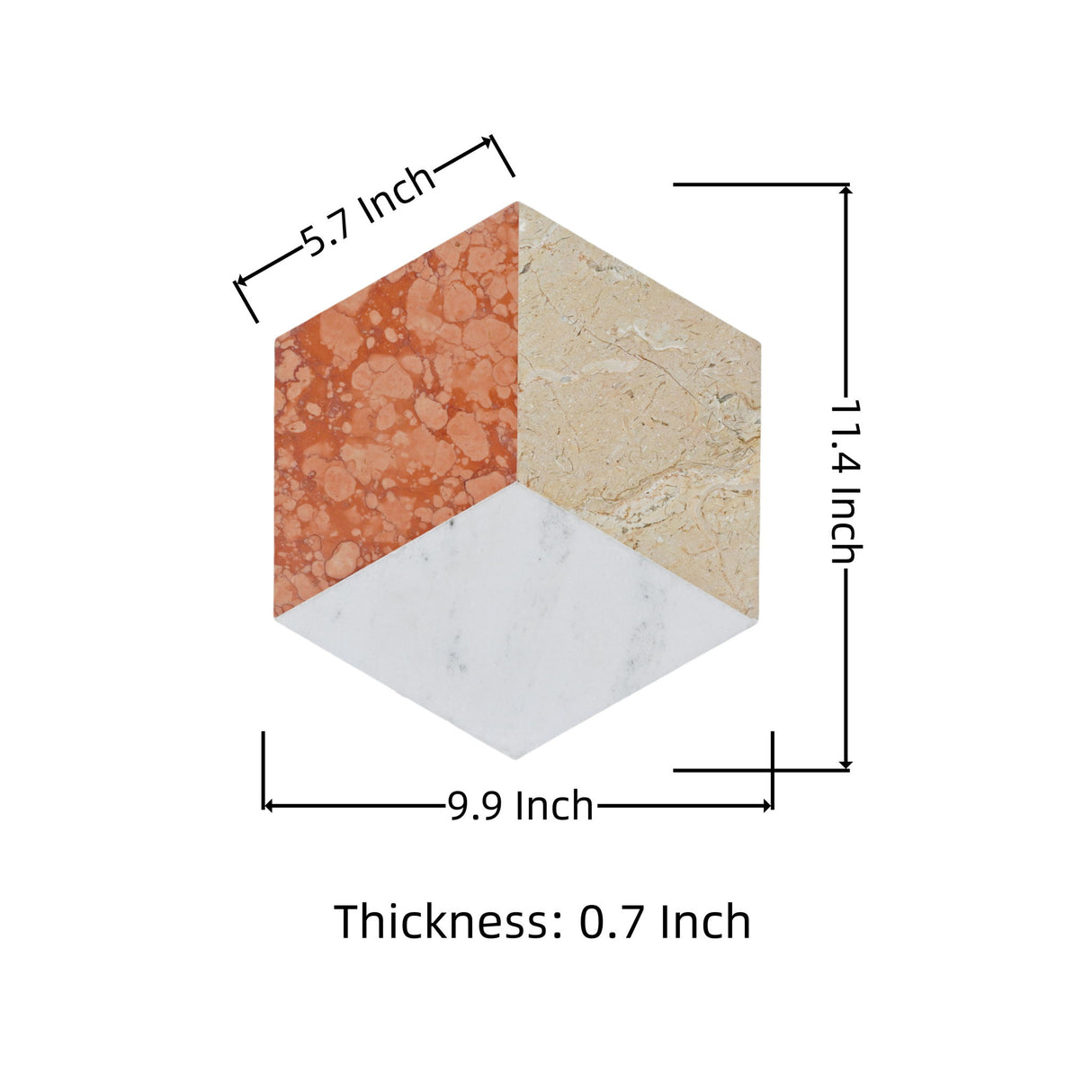 Hexagon Water Tiles For Floor And Wall (Set of 12)