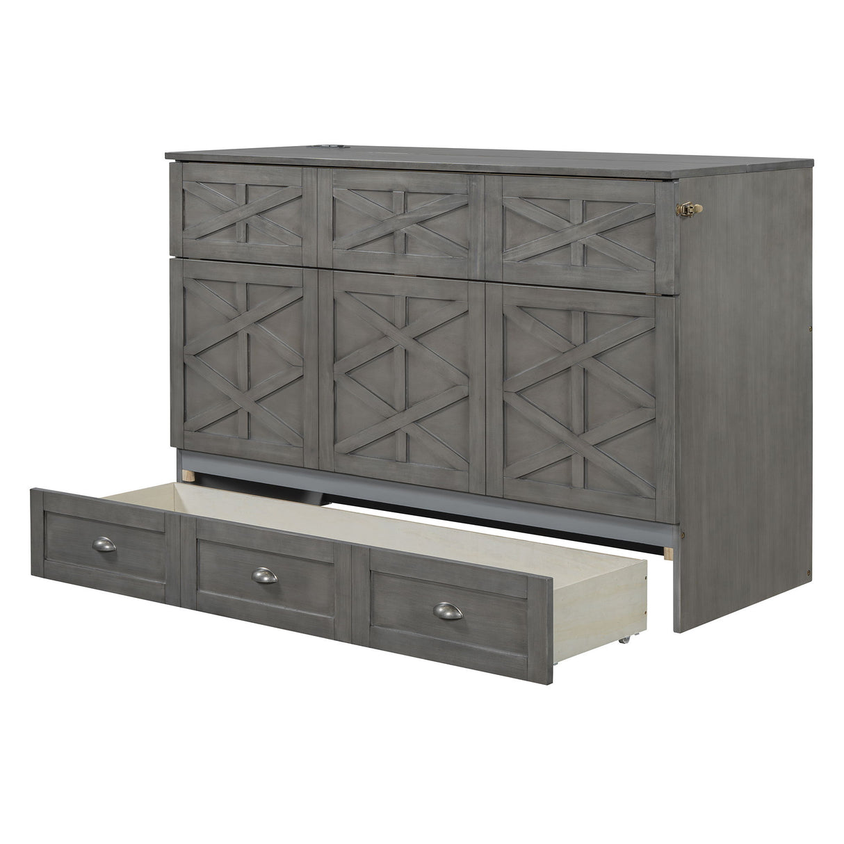 Murphy Bed With Large Drawers And USB Ports