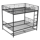 Metal Bunk Bed With Shelf And Guardrails