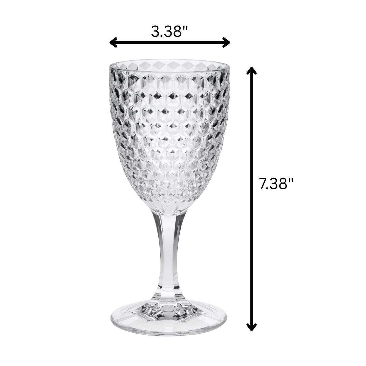 Diamond Cut Plastic Wine Glasses (Set of 4)