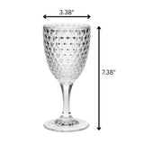 Diamond Cut Plastic Wine Glasses (Set of 4)