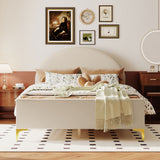 Upholstered Platform Bed With Classic Semi-Circle Shaped Headboard
