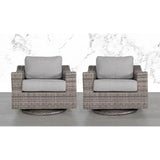 Elegant Swivel Patio Chair With Luxurious Cushions Perfect For Outdoor Relaxation (Set of 2) - Gray Mix
