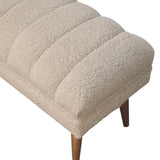 Boucle Puffer Bench - Beige