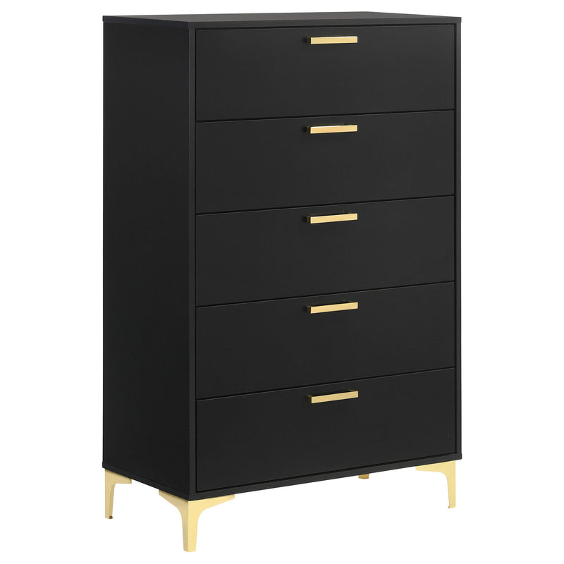 Lexie - 5 Drawer Rectangular Chest - Black