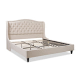 Coverley - King Tufted Shelter Platform Bed - Sky Neutral Beige