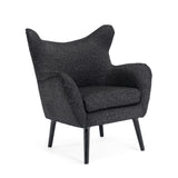 Mid - Century Modern Arm Chair With Wingback Design Wood Legs