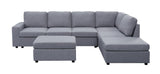 Cassia - 7 Seat Reversible Modular Sectional Sofa With Ottoman
