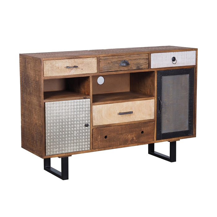 31.5x17.5x31.5" Rustic 2-Drawer Kitchen Island