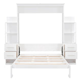 Murphy Wall Bed With Shelves, Drawers And LED Lights