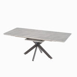 Modern Mid-Century Gray Dining Table Set With Extendable Design