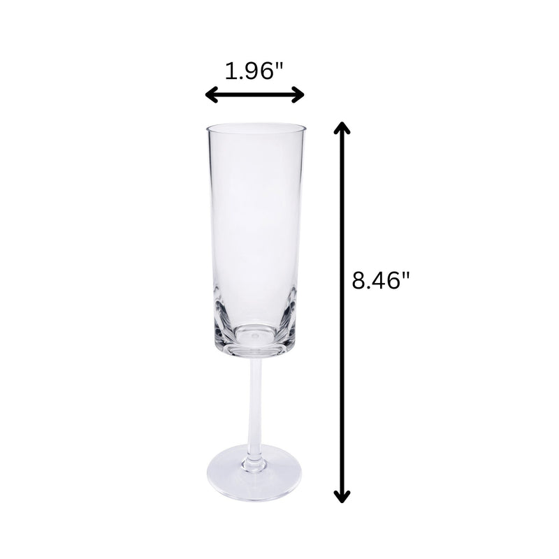 Oval Halo - Acrylic Champagne Flutes (Set of 4)