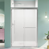 Semi Frameless Double Sliding Shower Door With Tempered Glass
