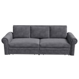 Pull Out Sofa Bed 3 In 1 Velvet Convertible Sleeper Sofa With Nailhead Trim & Rolled Arm, Multi Functional