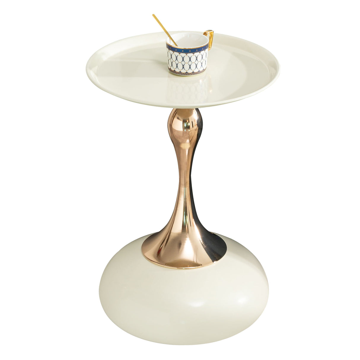 Modern Round Side Table For Small Spaces With Carbon Steel Construction