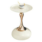 Modern Round Side Table For Small Spaces With Carbon Steel Construction