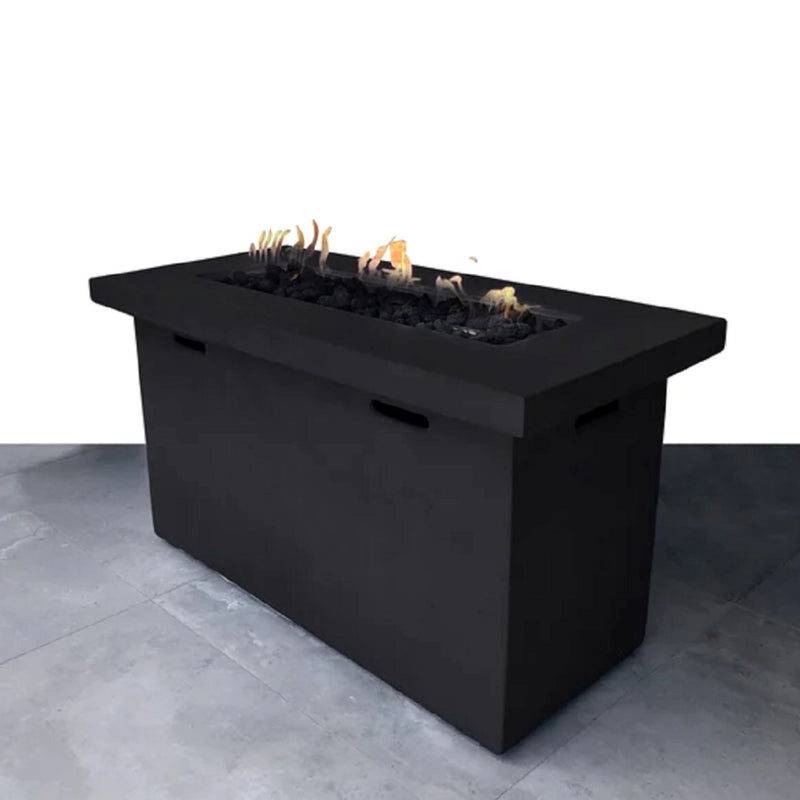 Reinforced Propane Outdoor Fire Pit Table Durable Construction - Charcoal