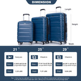 3 Piece Luggage Sets Lightweight & Durable Expandable Suitcase With Two Hooks
